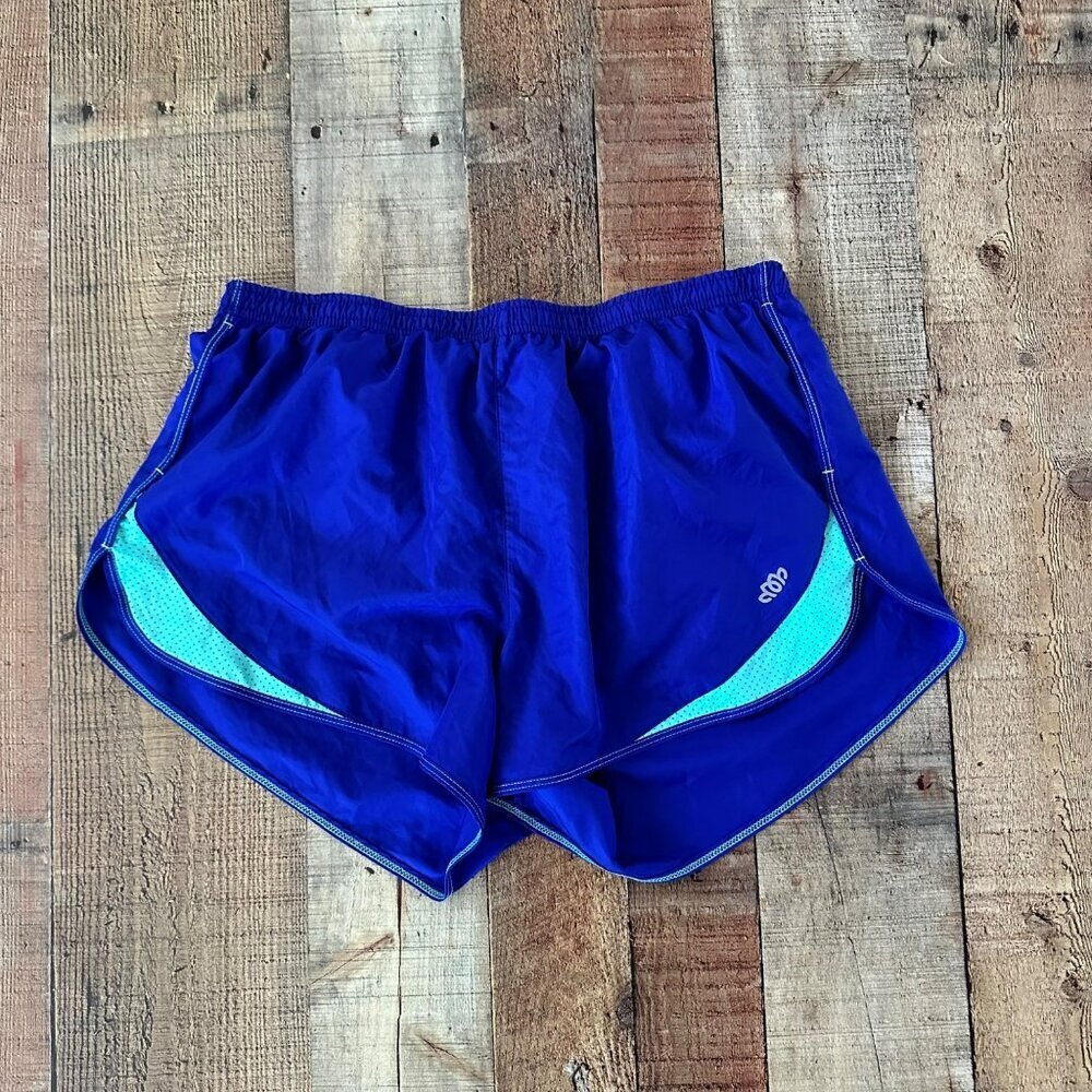Maurices Women Running Shorts Purple and Teal Accents Lightweight Athletic Liner